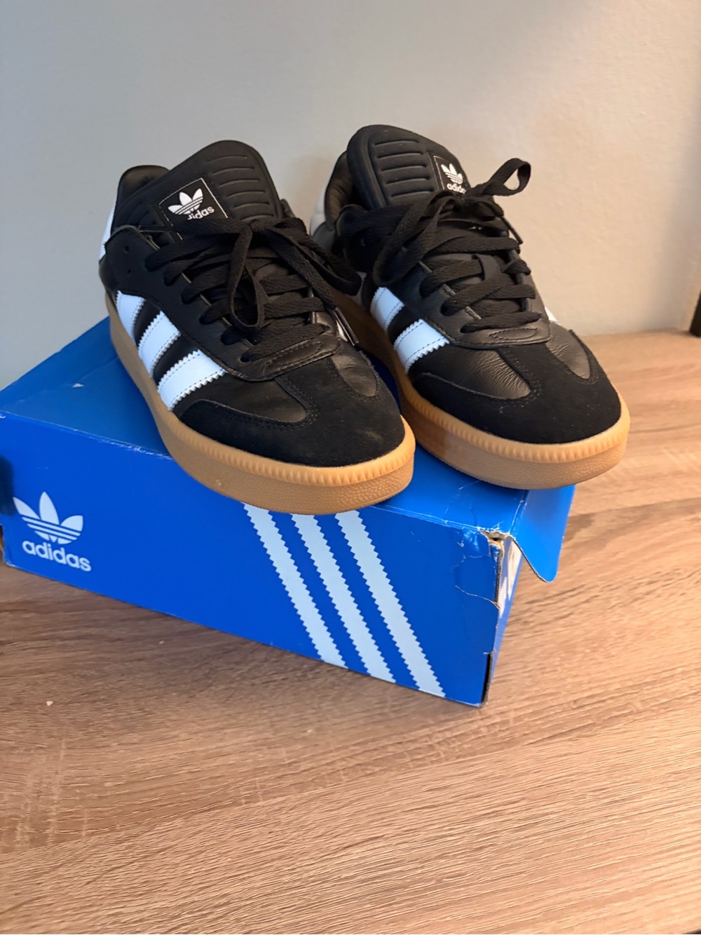adidas Kids Samba Classic Sneakers - Black/White with Gum